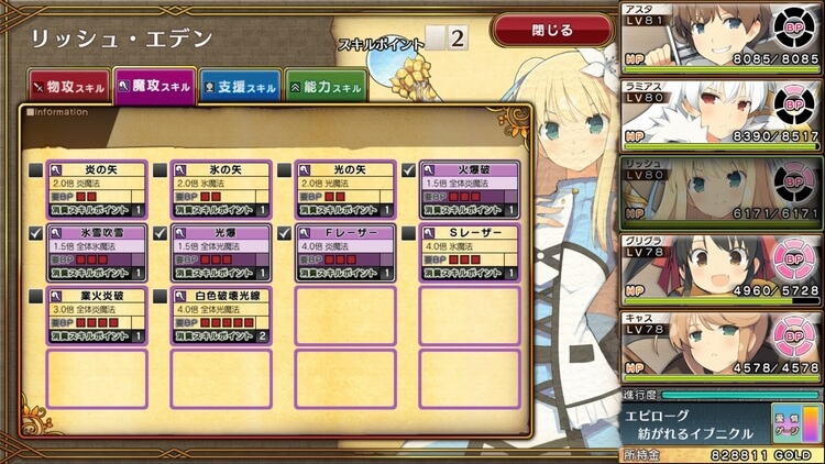 イブニクル リッシュ スキル