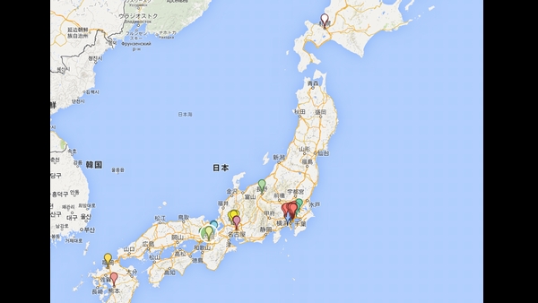 国内ゲームメーカー 本社所在地分布図 131029_00