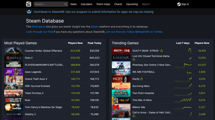Steamの価格履歴・過去最安値を確認する方法「Steam Database 